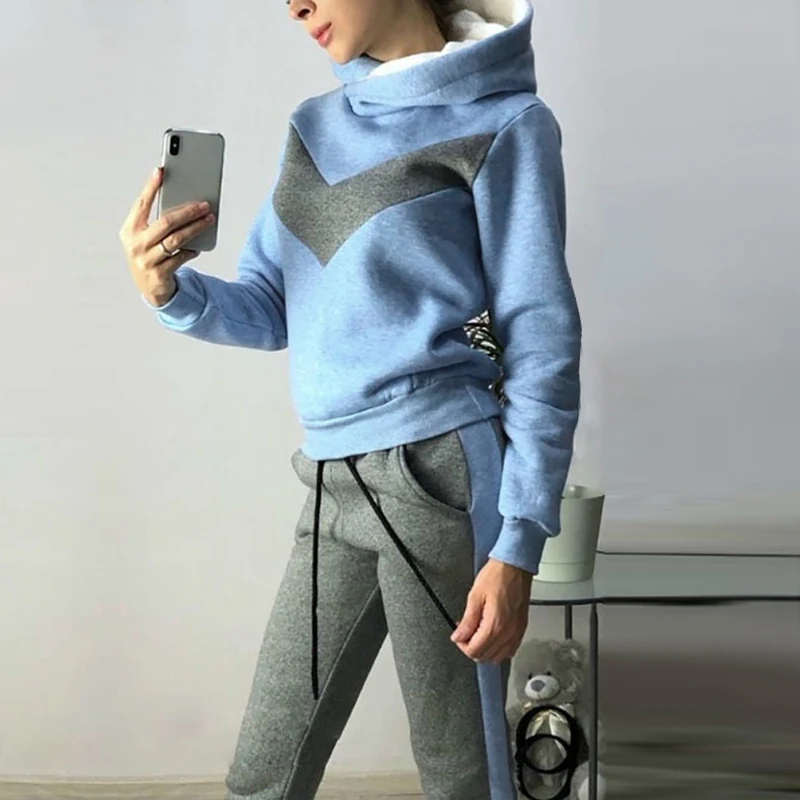 Style -E-01 Женский комплект из 2 предметов для бега, Модный Полосатый спортивный костюм с капюшоном, одежда для тренировок, повседневные свободные толстовки, костюмы для бега, спортивная одежда - Цвет: Style -E-01