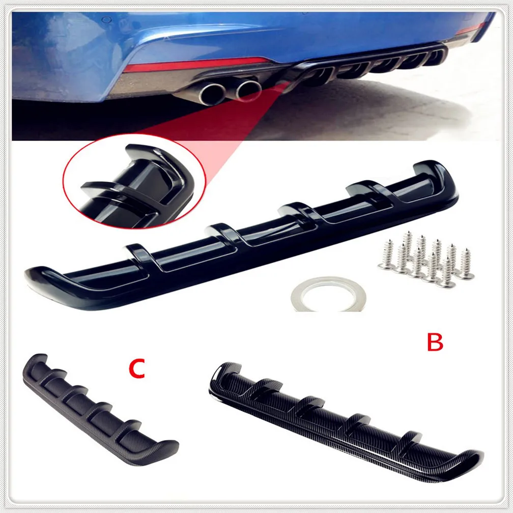 

ABS Car Rear Shark Fin Style Curved Bumper Lip Diffuser for Audi A4 Avant A4 Cabriolet A6L A8L TT TTS Any Cars
