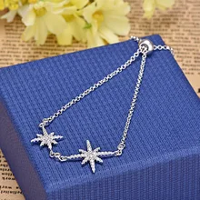 Классический браслет в форме звезды с кристаллами Метеор белый цвет циркониевый камень браслеты для женщин модные простые ювелирные изделия