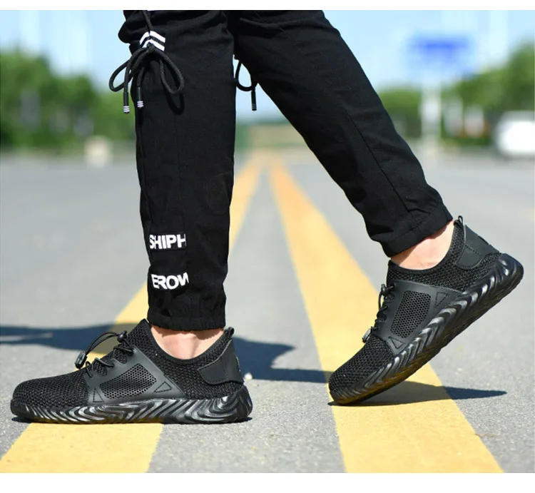 Safety Shoes Breathable Mesh Steel Toe Cap Labor Shoes Summer Lightweight Work Anti-smashing Stab-resistant Protective Footwear (20)