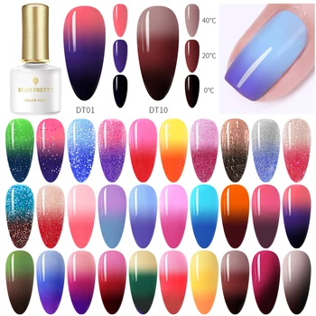 

BORN PRETTY 6ml Thermal Glitter Gel Nail Polish Soak Off UV Gel Temperature Color-changing Varnish Gel Nail Art