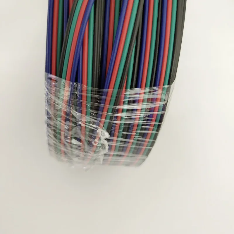 100 м рулон 4 Pin 20AWG светодиодный разъем удлинитель RGB белый провод кабель для 5050 3528