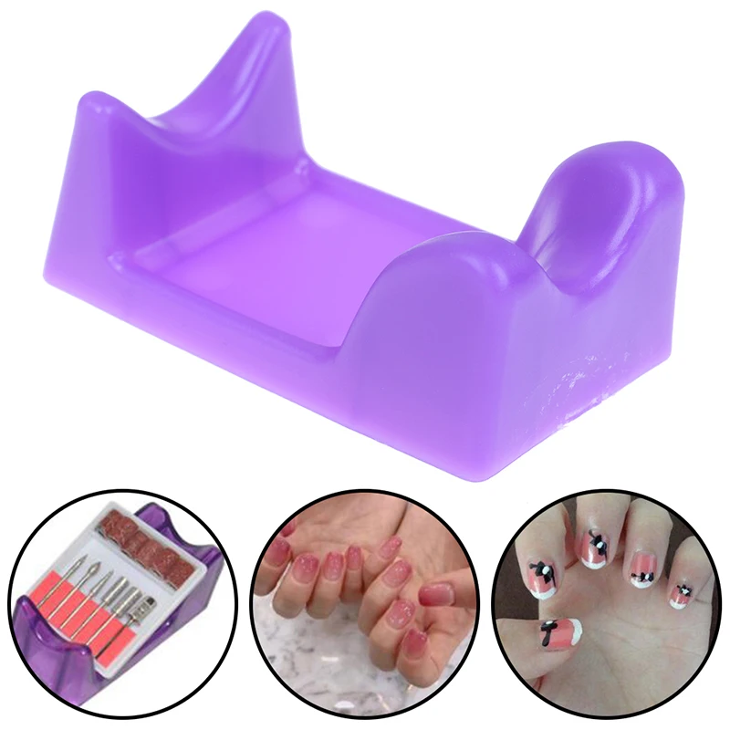 

Hot Sale Purple Plastic Electric Nail Craft Drill File Bit Manicure Machine Pen Holder Stand For Nails Art