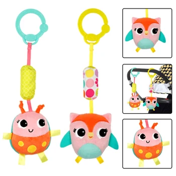 

Cute Cartoon Animal Handbell Musical Developmental Toy Bed Bells Kids Soft Toys Cute Owl Beetle Hanging Decor