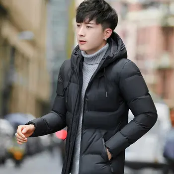 

Windproof Mens Winter Parkas Winter Thick Warm Cotton Paddad Hooded Coat Male Bombers Jackets Slim Outwear Harajuku Moletom