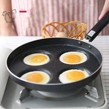 24 см горшок для жареных яиц, антипригарная сковорода, домашнее мини-яйцо в паше, яйцо, бургер, вареник, горшок, форма, четыре отверстия, маленький жареный яичный артефакт