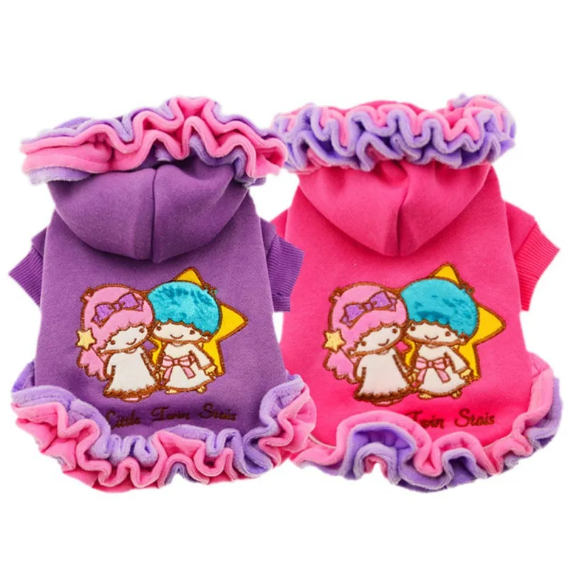

Dog Clothes Winter Warm Pet Dog Jacket Coat Puppy Hoodies Ice Cream Lace For Chihuahua Dog Dress For Girl Dogs