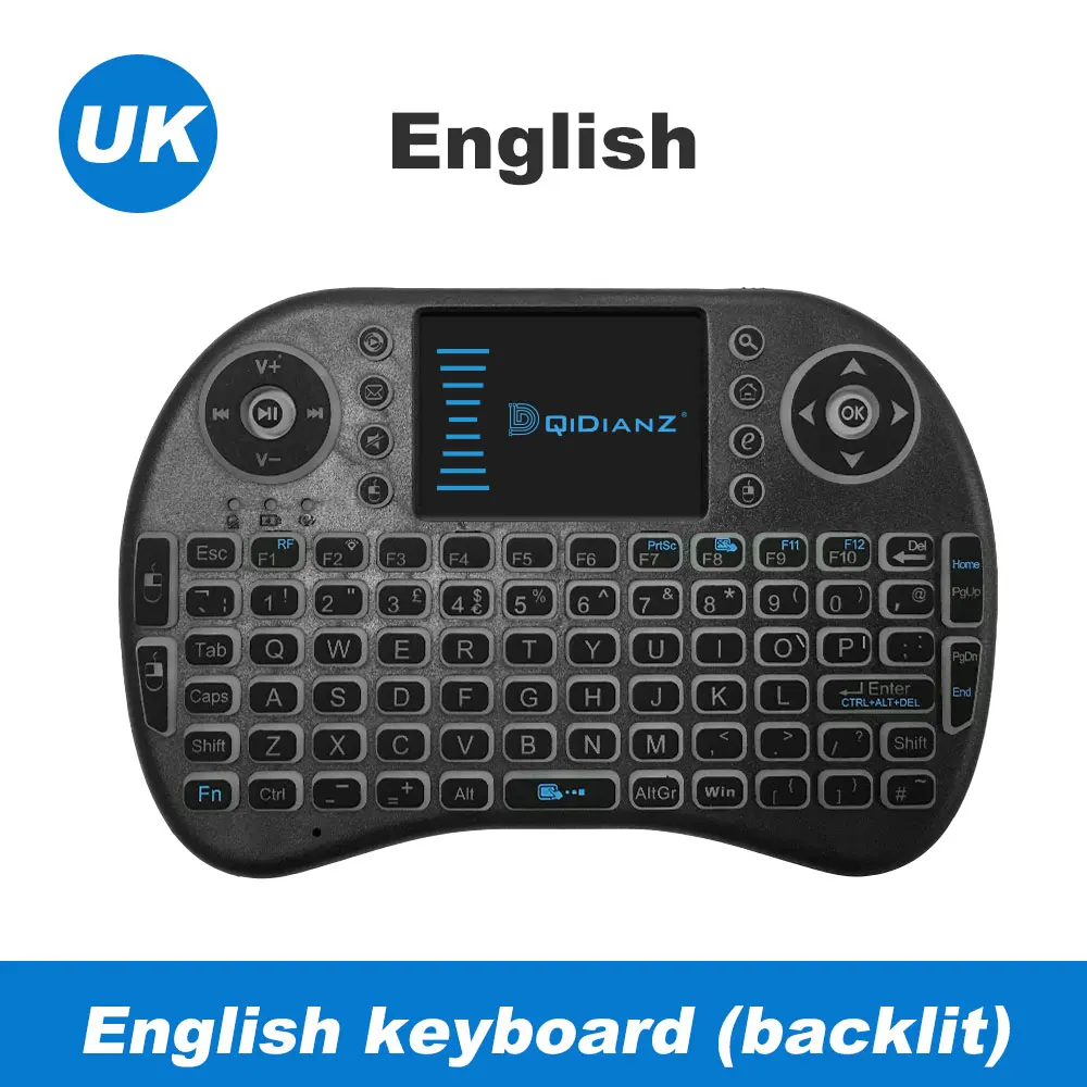 i8 Mini Keyboard 7 Color Backlit Air Mouse 2.4Ghz Wireless English Russian Spanish Multi Language Mini Keyboard Remote Control 