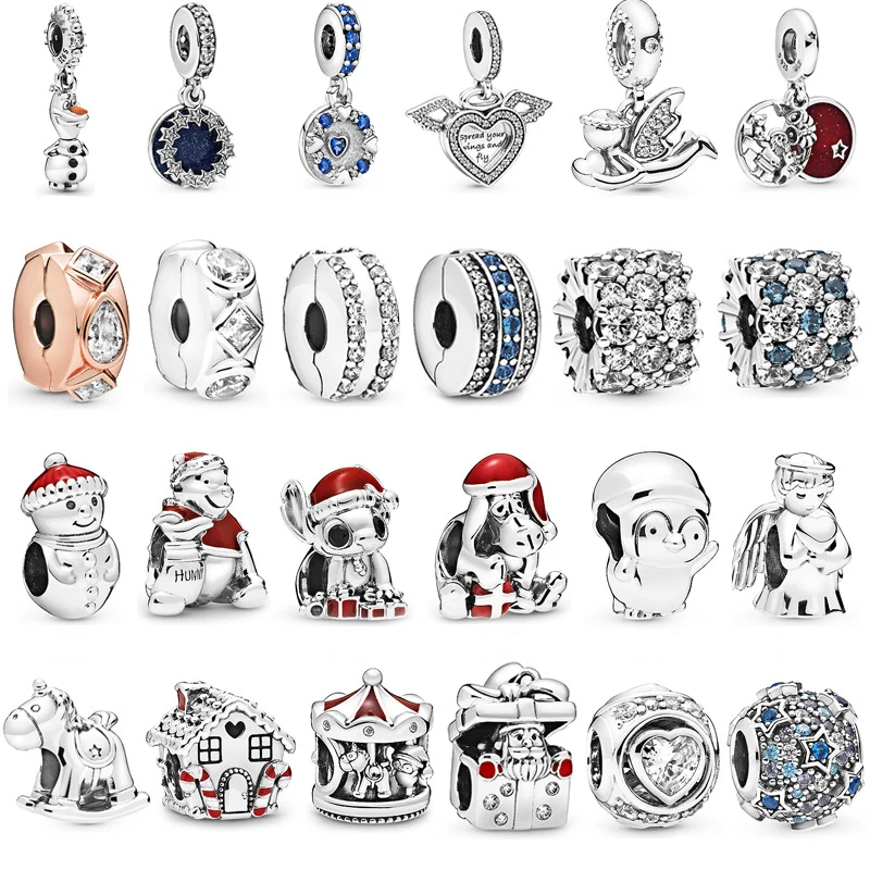 New Fashion Charm Original Love Wings Angel Snowman Snow House Beads Suitable for Pandora Ladies Bracelet Jewelry Gift | Украшения и