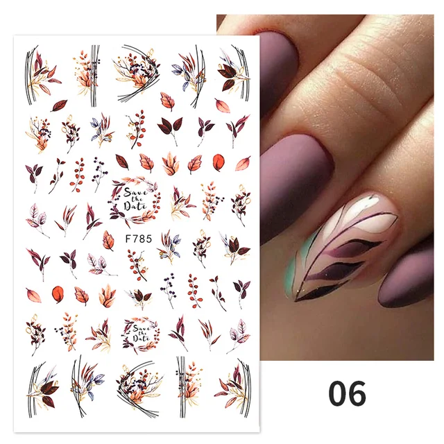 Black White Butterfly 3D Nails Sticker Geometry Decals Flower Gold DIY Decals Designs For Nail Art Manicures Decorations Salon 37