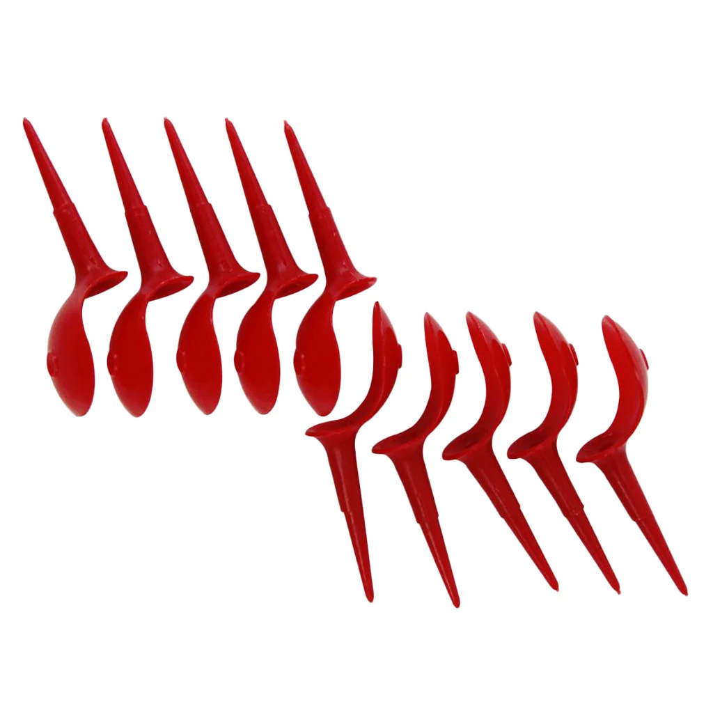 10 Pieces Plastic Novelty Anti-Slice Golf Tees Chair Tees Divot Tools Red