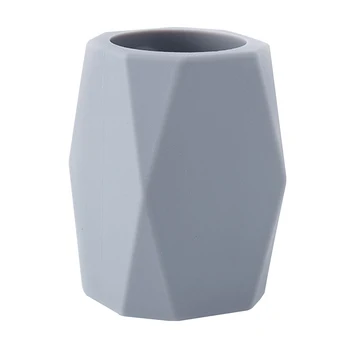 

Students Geometric Pencil Holder Save Space Pen Ruler Desk Organizer Stationery Home Office Silicone Study Room Erasers Modern