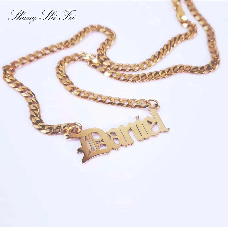 Jewelry Solid Gold Name Necklace 