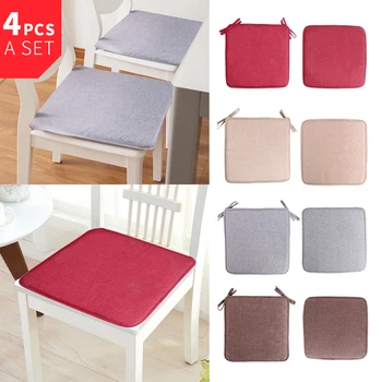 

4Pcs/set Chair Pad Cushion Natural For Home Office Dinning Chair Solid Color Indoor Outdoor Seat Chair Pad