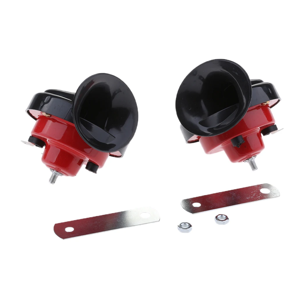 Motor Bike Air Horn Black & Red 105dB 12 Volt Motorcycle Loud Sound Level