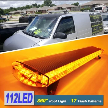 

112 Led strobe flash warning light bar Car Trucks Beacons Safety emergency lights Lightbar Amber Red White