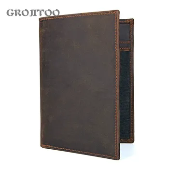 

Crazy Horse leather passport bag for men and women traveling abroad wallet card bag multi-functional leather ticket holder 8450