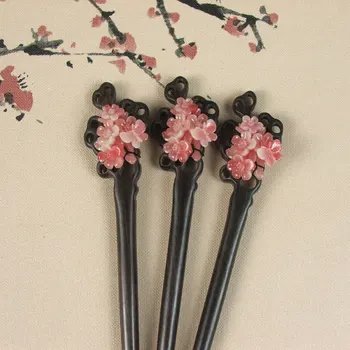 

Proud Snow Wintersweet Creative Classical Ebony Hairpin WOMEN'S Up-do Hairpin Hand-Made Cultural Hair Accessories Birthday Gift