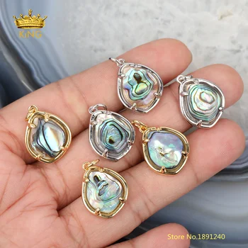 

5pcs/lot Slab Abalone Shell Pendants,Wholesale Natural Shells Slice Charms Beading Chokers Supplies