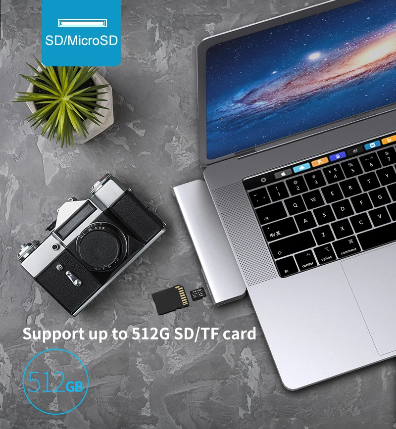 leitor SD TF, PD para MacBook Pro, Air 2018-2020, USB 3.1