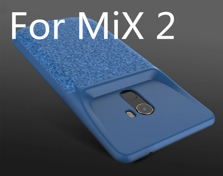 For Xiaomi Mix 2 Battery Charger Case for Xiaomi Mi 8 9 SE Mix 2 2s 6 6XBackup Power Bank 5500mah External Charger Cover Case - Цвет: Blue For Mi Mix 2