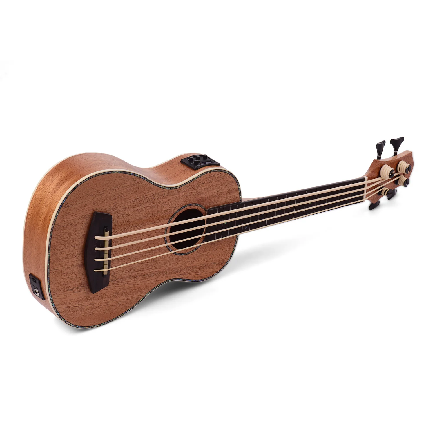 30 дюймов Ukelele Uke Sapele фанерный корпус Padauk гриф резиновые шнурки Встроенный тюнер Эквалайзер с 3 м аудио кабель