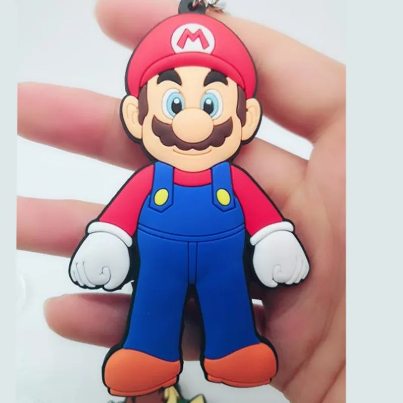 2 Игра Super Mario Bros ПВХ брелок Луиджи Марио Персик Принцесса Боузер Мультфильм фигурки брелок для мужчин ребенок llaveros hombre брелок - Цвет: 2