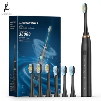 

Liberex Sonic Electric Toothbrush Adult Inductive Charging IPX7 Waterproof Toothbrush 5 Modes 6 Brush Heads Travel Toothbrush