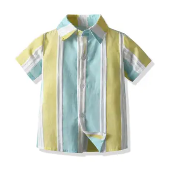 

Summer Baby Boy Shirts Stripe Blouse Beach Short Sleeve Boy Shirt Casual Boys Shirt For Children Top
