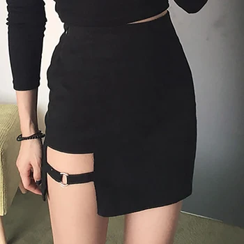 

Korean Style Black Hip Skirts Irregular Micro Mini Skirt Mini Skirt Summer Fashion Saia High Waist Faldas Mujer
