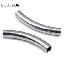 

10pcs/lot Stainless Steel Curved Tube Beads Fit 1.2 3 5mm Round Leather Cord Bracelet Necklace Spacer Beads for Jewelry Making
