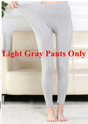 lightGray pants only Mferlier осеннее женское термобелье больших размеров 5XL 6XL 7XL однотонное синее тонкое эластичное женское нижнее белье Топы+ нижнее белье - Цвет: lightGray pants only