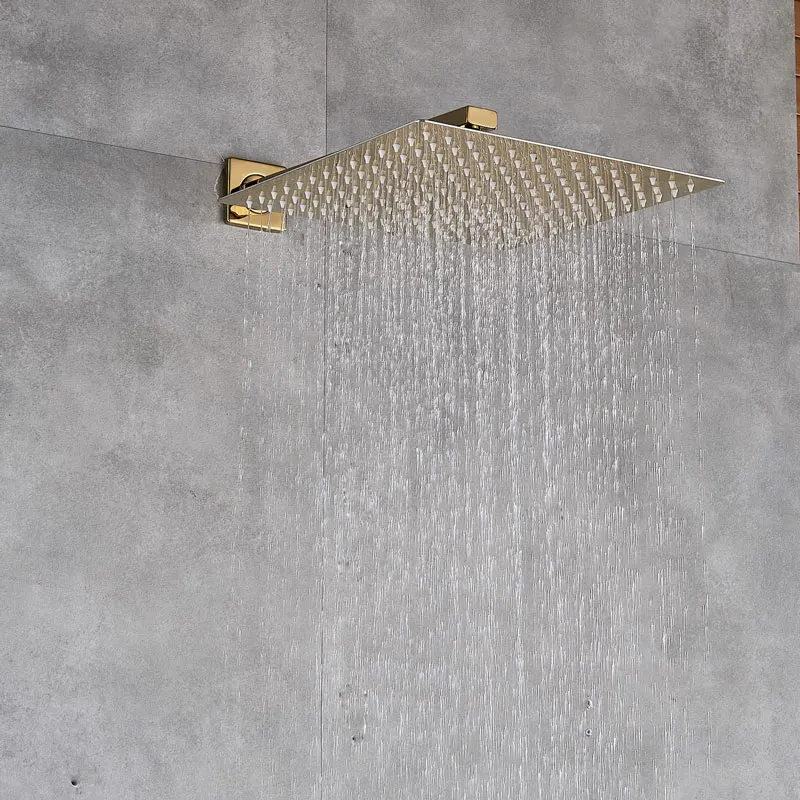 Luxury Golden Modern Concealed Shower Set Hot Cold Mixer Value Brass Ultra-thin Shower Head 2 Way 3 Way Bathroom Crane