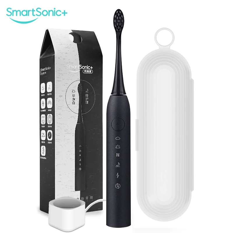 스마트 소닉 T6 구강 음파 전동 칫솔 방수 울트라 소닉 자동 USB 충전식 홀더