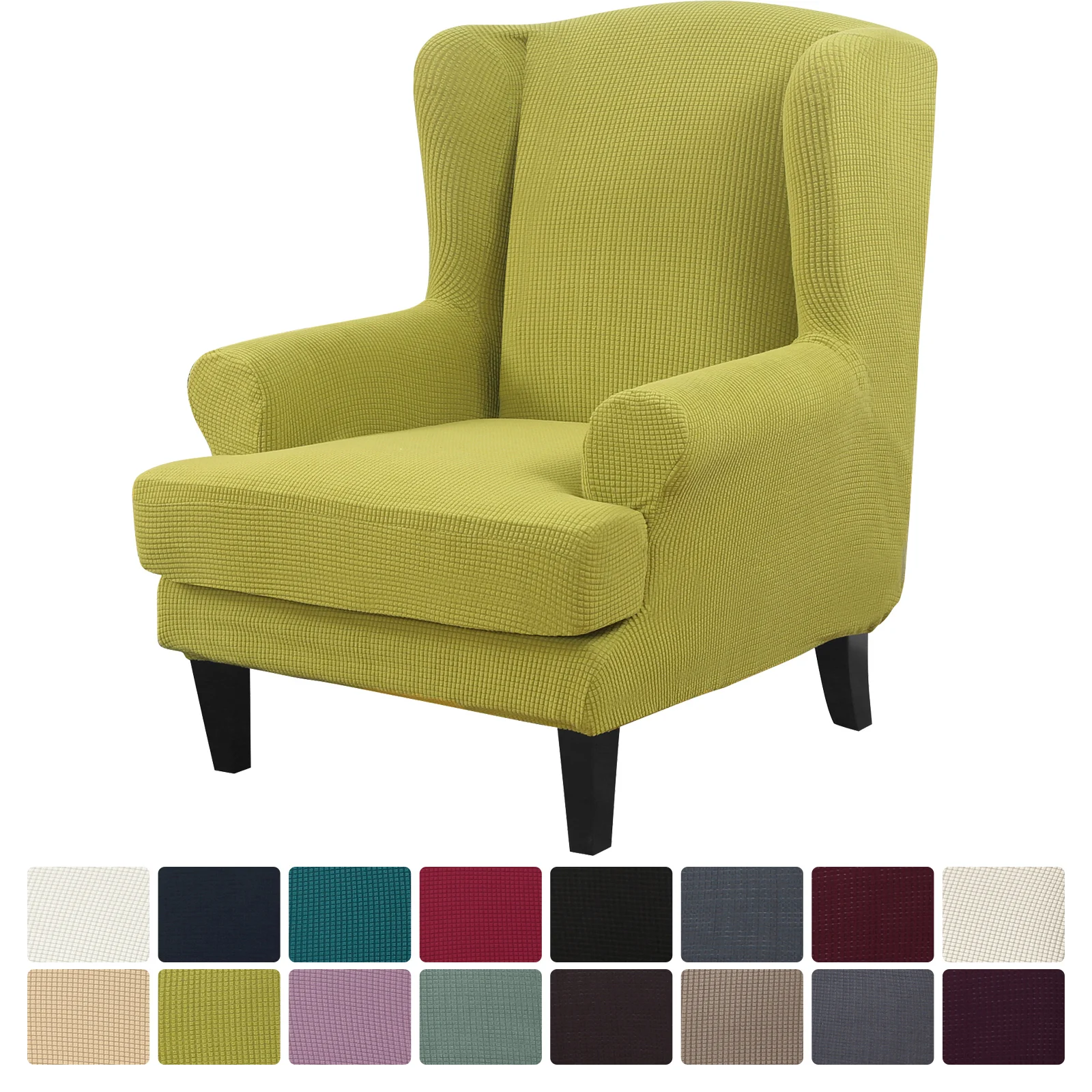 Arm King Back Chair Cover Jacquard Stretch Protector Slip Sloping Elastic Armchair Wingback Wing Sofa | Дом и сад