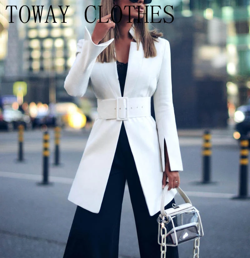 Chaqueta larga para mujer, traje informal a la moda, Blazer elegante para oficina, Otoño e Invierno|Chaquetas| - AliExpress