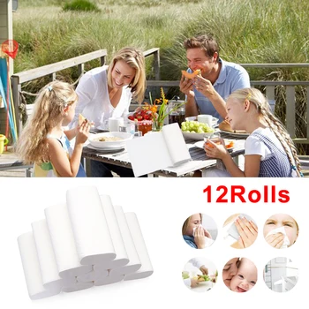 

12RollsSuper Soft Strong FamilySkin-friendly Toilet Paper Bathroom Tissue Paper Towels Rolls Strong White Soft 3Ply Toilet Paper