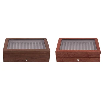 

Pen Display Box Wood Pen Display Case,Fountain Pen Storage Box,23 Pen Organizer Box with Clear Window