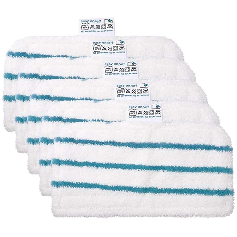 Washable Microfiber Steam Mop Cleaning Pads Compatible For All Black