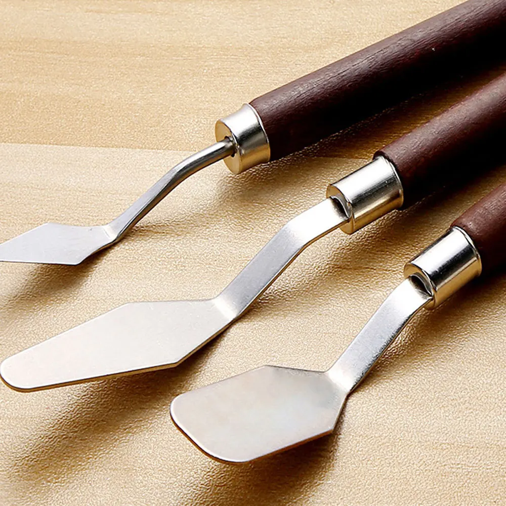 5Pcs Arts Painting Tool Set Flexible Blades Professional Stainless Steel Spatula Palette Knifes Kit for Oil Painting Knife Fine