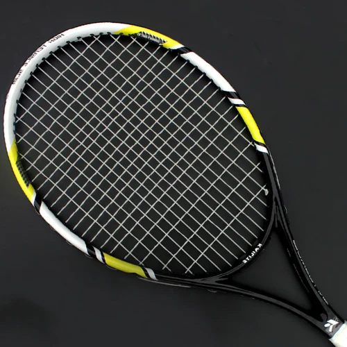 Professional Unisex Carbon Fiber Tennis Racket With Bag Training Paddle Rackets For Adult Men Women Ultra Light Racquet - Цвет: Цвет: желтый