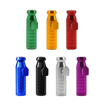 

53mm Aluminum Alloy Bullet Shape Snuff Snorter Bottle Small Metal Sniffer Dispenser Tobacco Herb Powder Rocket Snorter Tool