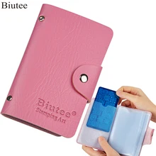 Biutee 24 entalhes da arte do prego placa de carimbo placas titular saco de armazenamento durável couro do plutônio casos selo saco organizador(China)