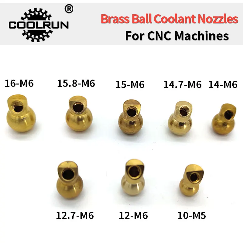 Brass Ball Coolant Nozzles For CNC Lathes Turret Toolholder Ball Joint Nozzle Water Cooling Oblique Spray 5pcs upgrade mk8 e3d volcano nozzle ptfe coated brass 0 2 1 2mm non stick 3d printer nozzles 1 75mm ender3 pro cr10 s hotend