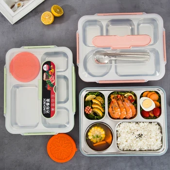 

Long time keep warm New Bento Box for Student Food Container with Tableware Lunch Bag Kitchen Stainless Steel Lunch Box for B
