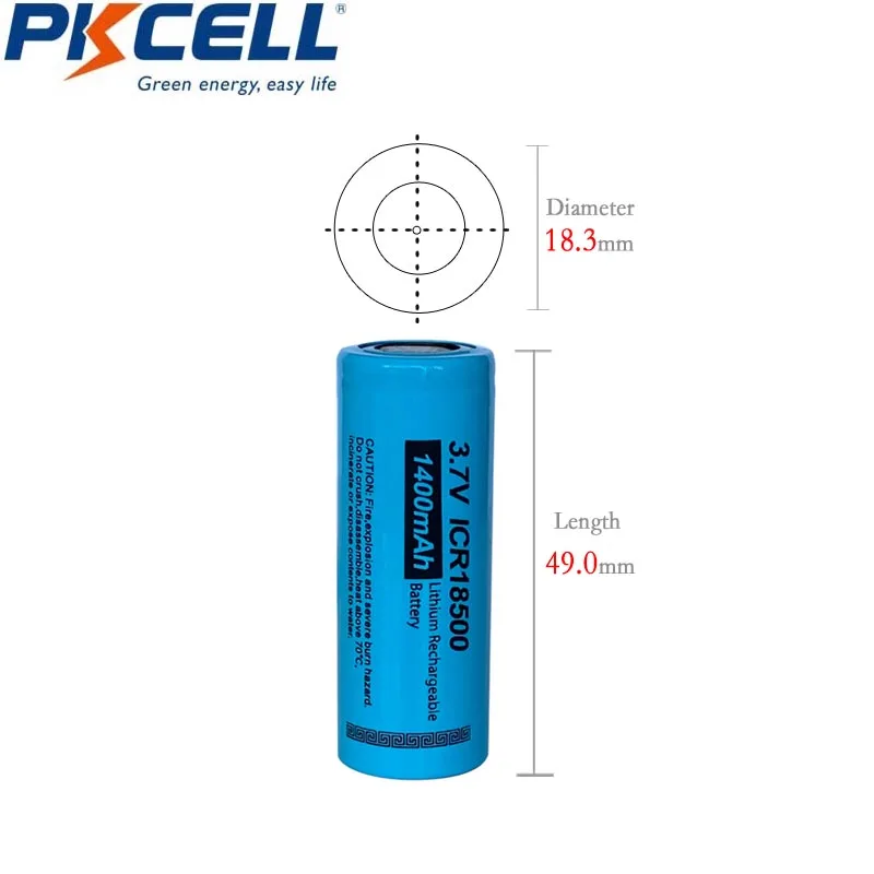 1 batteria  18500  1400 mAh 7,8A descharge 5C  compatibile silk epil 