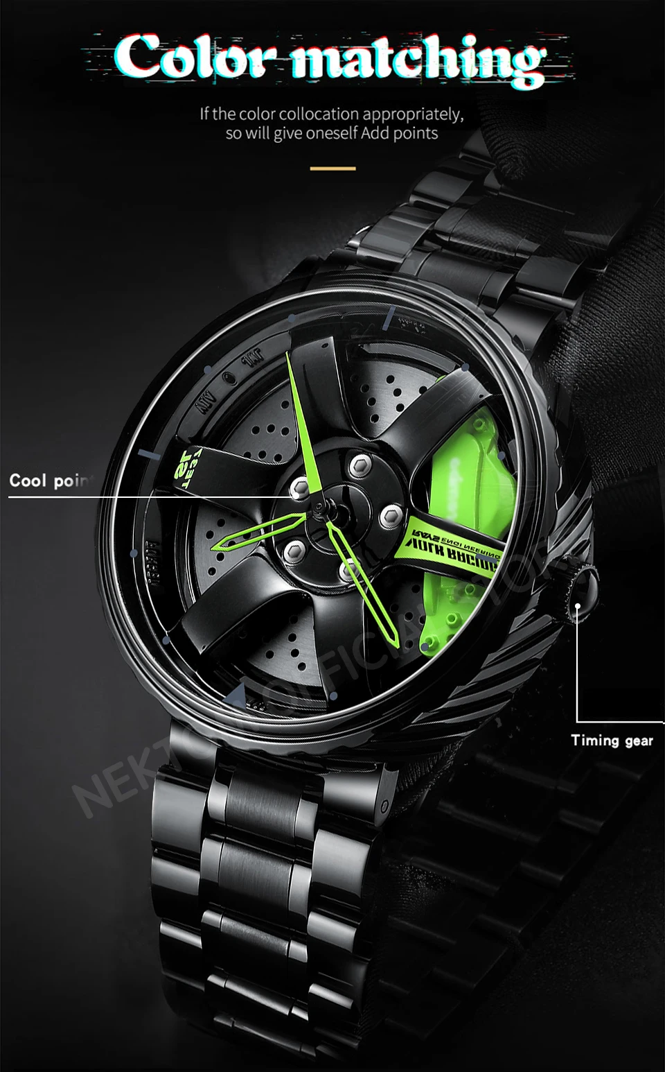 NEKTOM Wheel Rim Hub Watches Men Custom Design Super Car Rim Watch Waterproof TE37 Watch Volk Racing Rays Relogio Masculino