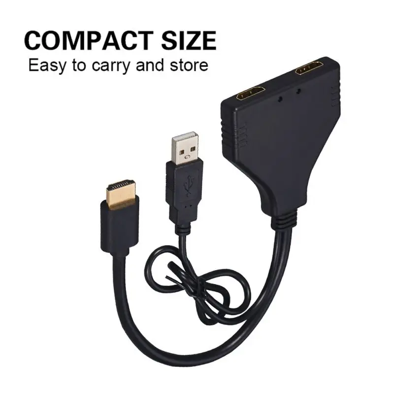 Черный Разветвитель кабеля для карты памяти HDMI 2,0 Dual 4K - Цвет: Черный
