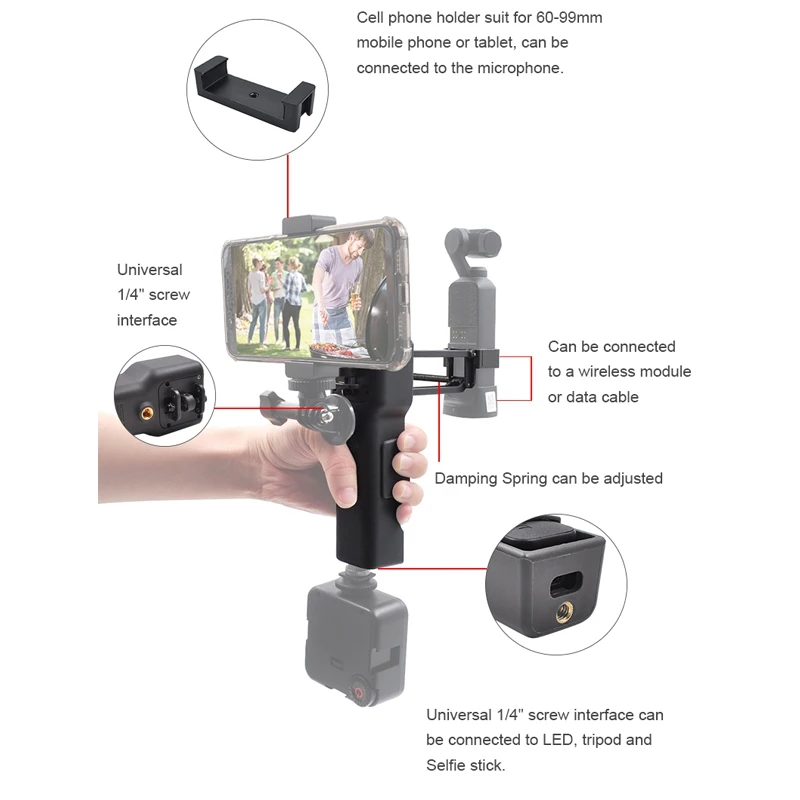 

Z-Axis Shock Absorber Stabilizer with Storage Features Portable Handheld Grip Holder Box for DJI OSMO Pocket Camera