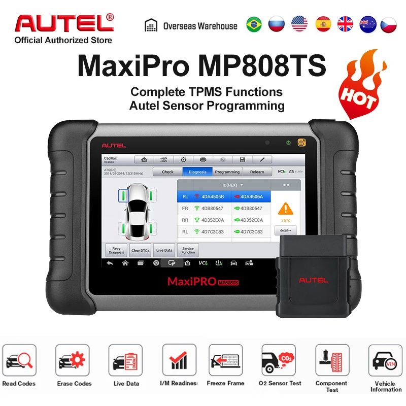 Autel MaxiPRO MP808TS профессиональный автомобильный диагностический инструмент сканер